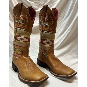Macie Bean Artesia Serape/Whiskey Bent Western Cowboy Boots Womens 7.5M Brown
